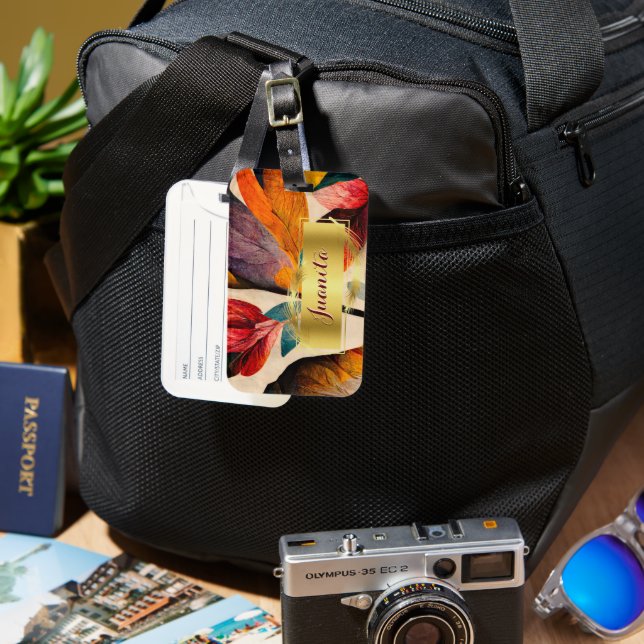 Whispers of Fall Floral Luggage Tag (Front & Back)