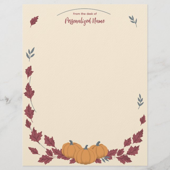 Whispers Of Fall Unlined Letterhead (Front)