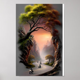 Whispers of Freedom on Mountain Roads Poster