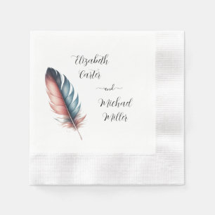 Whispers of Grace Feathered Elegance Minimalism Napkin