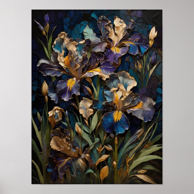 Whispers of Iris - flowers digital art poster (Front)