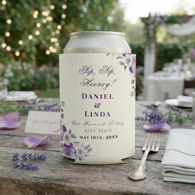Whispers of Lavender: Elegance in Bloom Can Cooler (Whispers of Lavender: Elegance in Bloom Can Cooler - Sip, Sip, Hooray!)