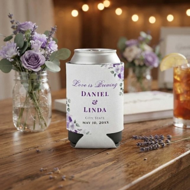 Whispers of Lavender: Elegance in Bloom Can Cooler (Whispers of Lavender: Elegance in Bloom Can Cooler - Love Is Brewing)