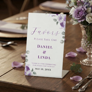 Whispers of Lavender: Elegance in Bloom Favours Pedestal Sign