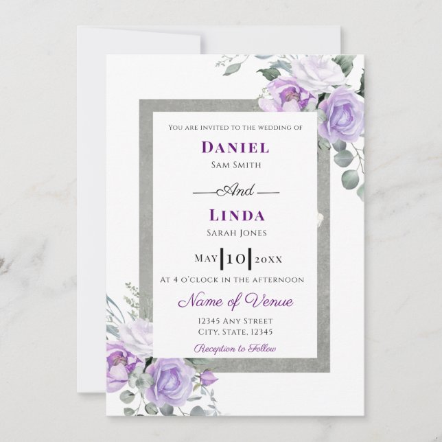 Whispers of Lavender: Elegance in Bloom Invitation (Front)