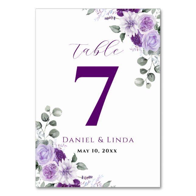 Whispers of Lavender: Elegance in Bloom Table Number (Front)
