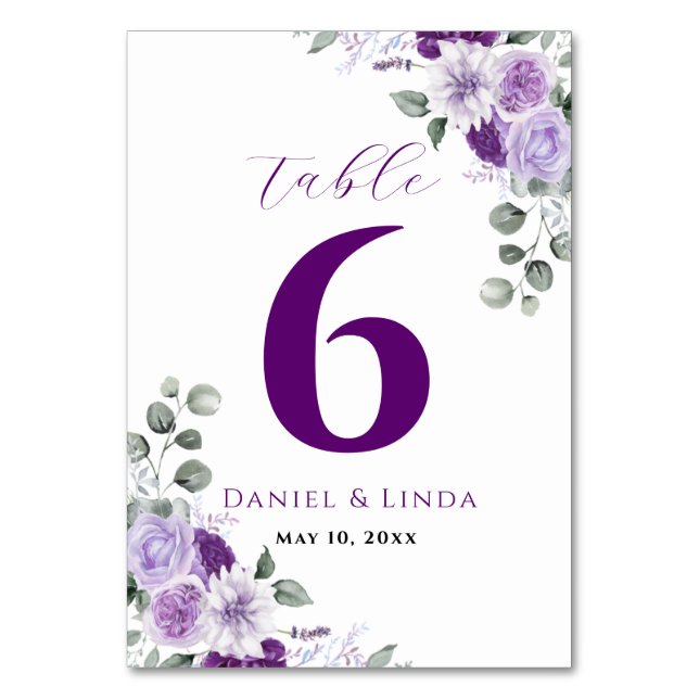 Whispers of Lavender: Elegance in Bloom Table Number (Front)