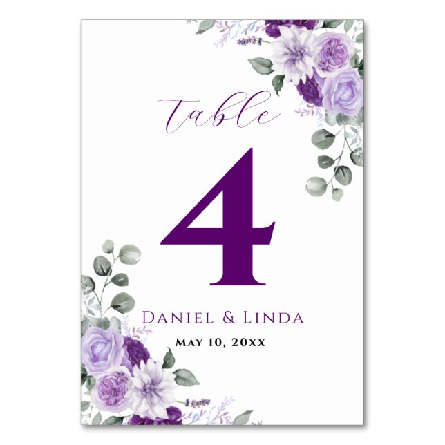 Whispers of Lavender: Elegance in Bloom Table Number (Front)