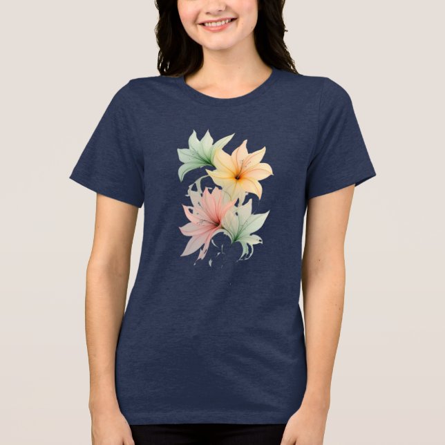 Whispers of Light Ethereal Bloom Petals in the Voi Tri-Blend Shirt (Front)