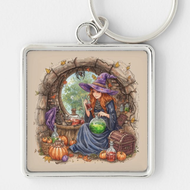 Whispers of Magic, Beautiful Witch and Her Potion Key Ring (Front)