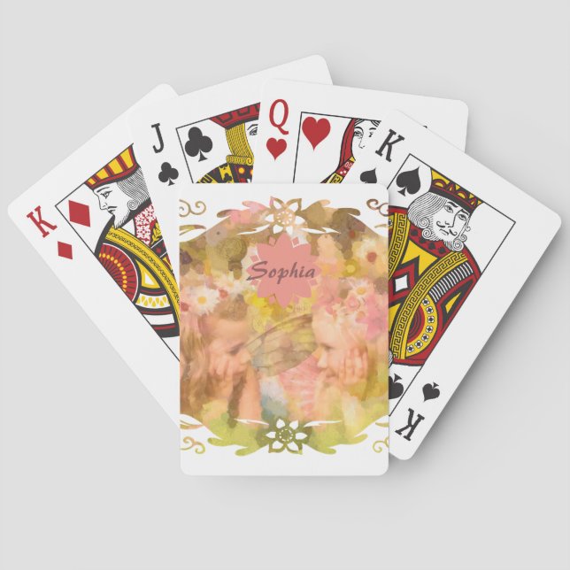 Whispers of Magic: Two Fairy Friends in a Garden Playing Cards (Back)