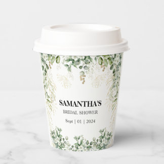 Whispers of Nature: Botanical Bliss Bridal Shower Paper Cups