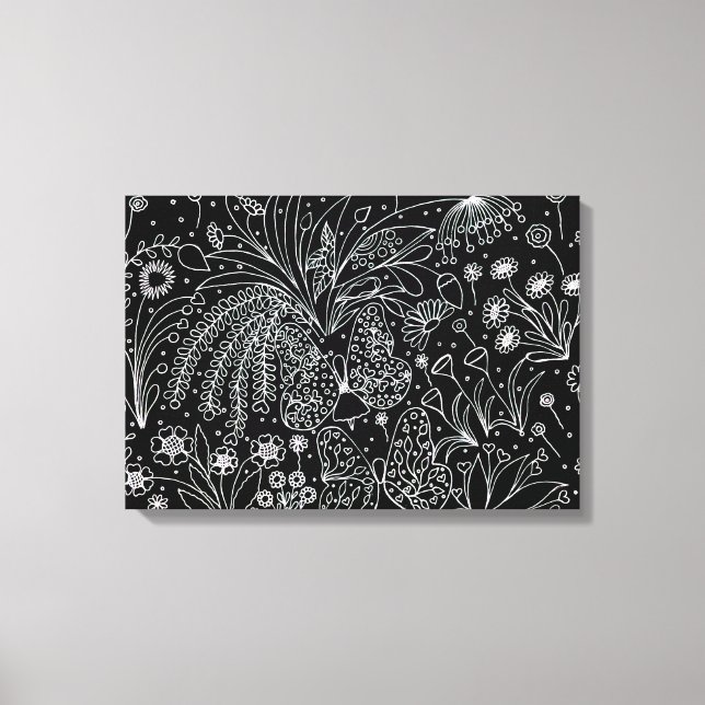 Whispers of nature. Botanical line art. Canvas Print (Front)
