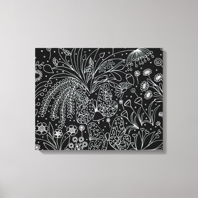 Whispers of nature. Botanical line art. Canvas Print (Front)