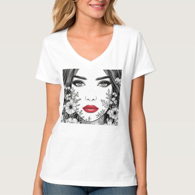 Whispers of Nature – Feminine Beauty in Bloom T-Shirt (Front)