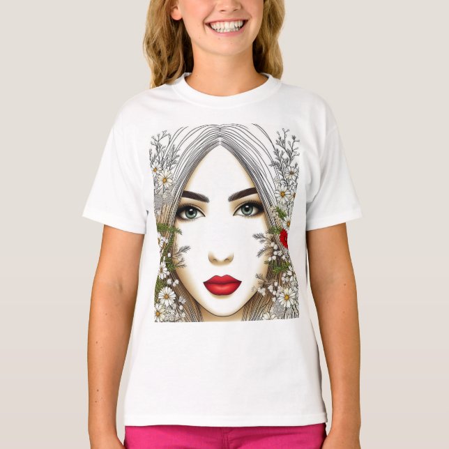 Whispers of Nature – Feminine Beauty in Bloom T-Shirt (Front)