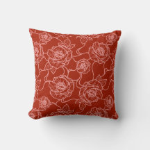 Whispers of Rose, Elegant Line Art Floral Pattern