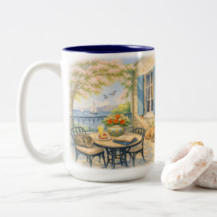 Whispers of Sage Vintage Sealife Two-Tone Coffee Mug