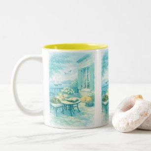 Whispers of Sage Vintage Sealife Two-Tone Coffee Mug
