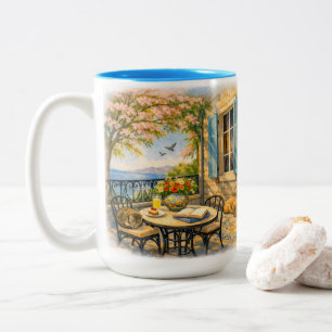 Whispers of Sage Vintage Sealife Two-Tone Coffee Mug