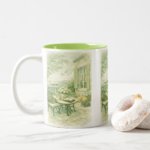 Whispers of Sage Vintage Sealife Two-Tone Coffee Mug
