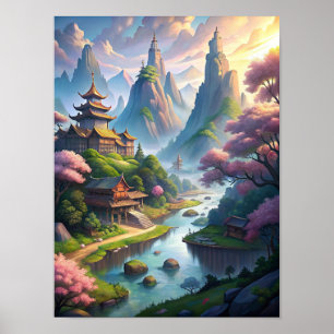 Whispers of Serenity: Ancient Chinese Landscape Poster