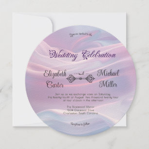 Whispers of Silk: Dreamy Pastel Waves Pink Blue Invitation