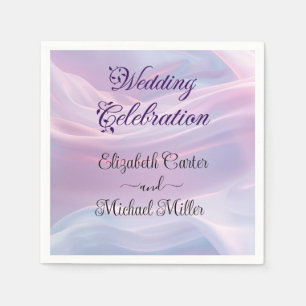 Whispers of Silk: Dreamy Pastel Waves Pink Blue  Napkin