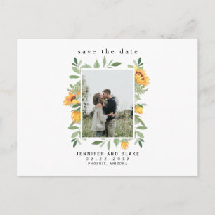 Whispers of Spring Sunflower Photo Save the Date  Postcard