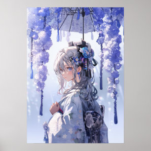 Whispers of Spring: The Enchantress in White Poster