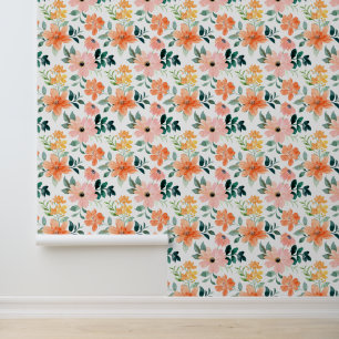 Whispers of Spring” Watercolor Floral Wallpaper