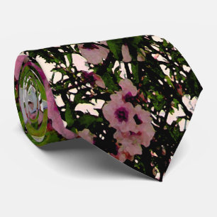 Whispers of Spring: Watercolor Pink Blossom Tree Tie