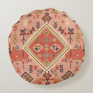 Whispers of Terracotta Dreams Round Cushion
