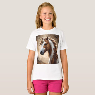 Whispers Of The Brown And White Fantasy Unicorn, T-Shirt