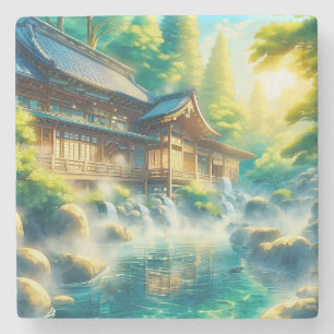 Whispers of the Cedar Stream Stone Coaster