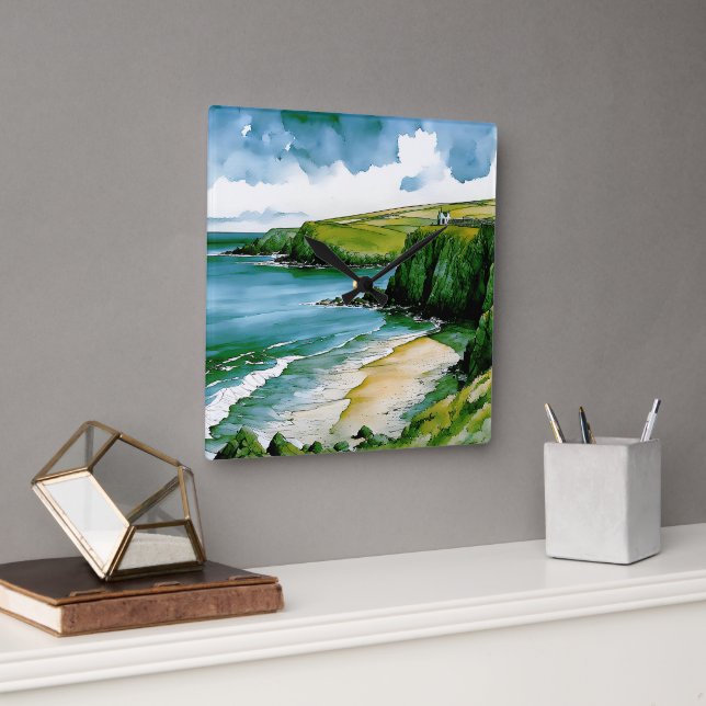 Whispers of the Celtic Sea   Square Wall Clock (Office)