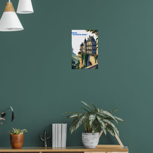 "Whispers of the Château – Elegant Palace Line Art Poster (Living Room 1)