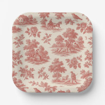 Whispers of the Countryside – Red Toile Paper Plat