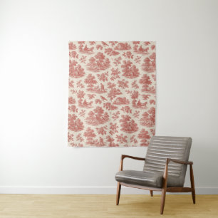 Whispers of the Countryside – Red Toile Wall Tapes Tapestry
