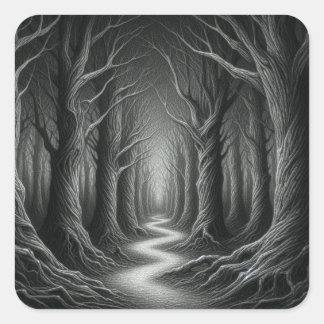 Whispers of the Enchanted Forest Square Sticker