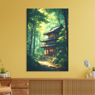 Whispers of the Forest: A Hidden Japanese Retreat Canvas Print