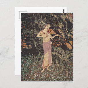 Whispers of the Forest Violin by Edmund Dulac Postcard
