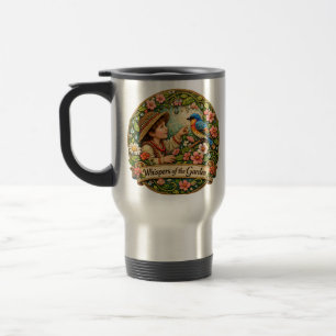 Whispers of the Garden: A Beaded Tale of Wonder Travel Mug