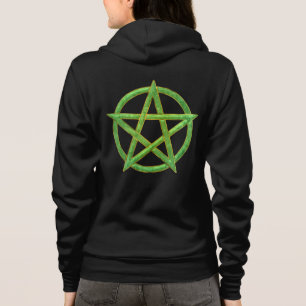 Whispers of the Green Star Jade Pentagram Hoodie