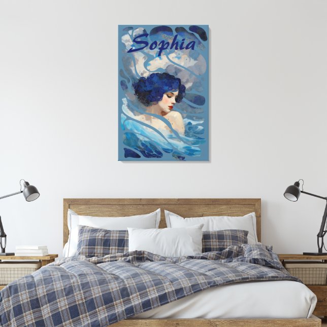 Whispers of the Ocean Goddess Canvas Print (Insitu(Bedroom))