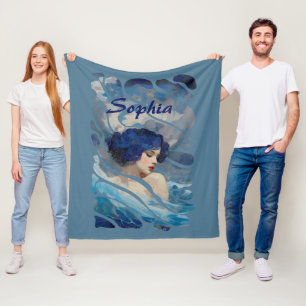 Whispers of the Ocean Goddess Fleece Blanket