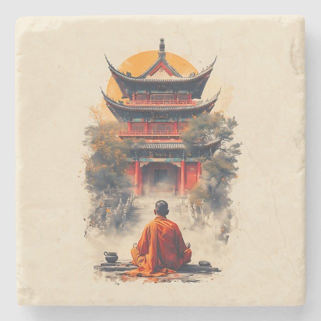 Whispers of the Pagoda Stone Coaster (Front)