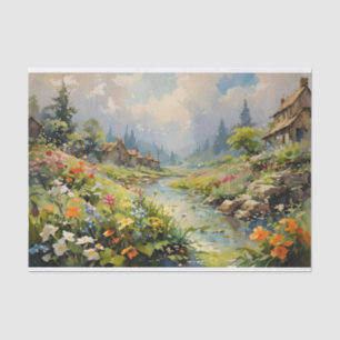Whispers of the River Watercolor Painting Tissue Paper