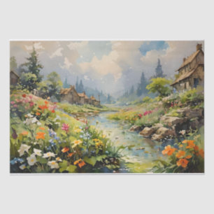 Whispers of the River Watercolor Painting Tissue Paper