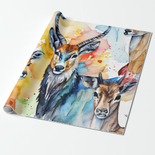 Whispers of the Wild Watercolor Collage Wrapping Paper